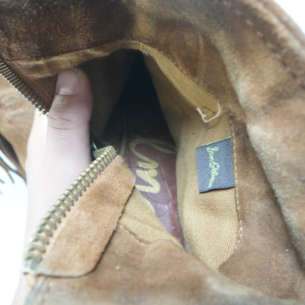Brown Suede Fringe Ankle Boots - Picture 12 of 12